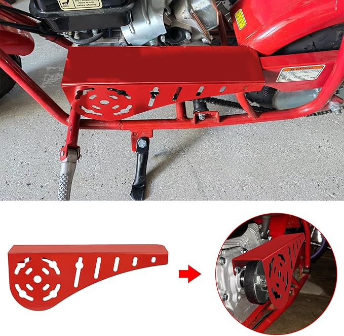 GREHUA Red Chain Guard for Mini Bike Coleman CT200U BT200X CT100U Baja Doodlebug DB30 Motovox MBX10 MBX11 Trailmaster MB200 Minibike Predator 212cc 79cc 6.5hp 7.0hp Clone Engine Parts