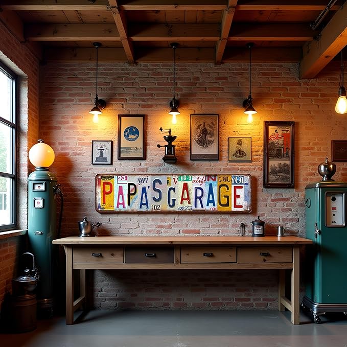 Garage Decor Garage Gifts Tin Sign Best Papas Garage Signs Vintage Papas Workshop Sign Father Garage Signs Dad 4x16 Inch