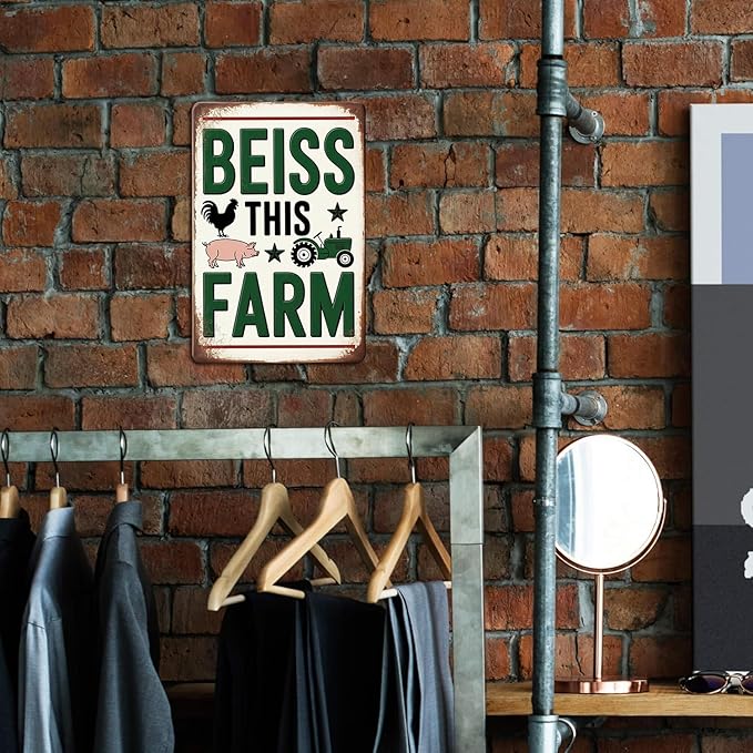Farmhouse Decor tin sign Vintage Farm Animal Metal Sign Print Aesthetic for Garden Yard Bar Porch Home Bedroom Kitchen Wall Decor Decor Gift 8 x 12 inch