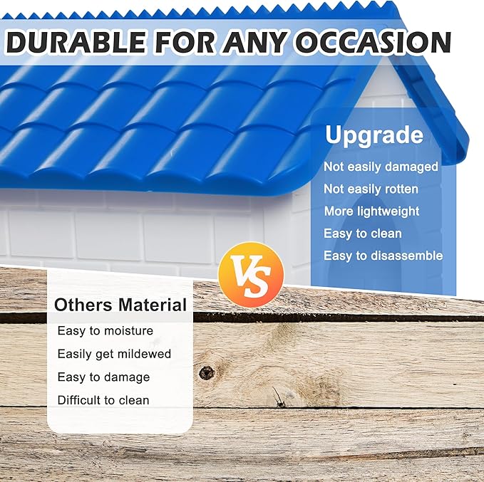 Chicken Nesting Box, Waterproof Hens Nesting Boxes with Chicken Nesting Pads for Laying Eggs, Wall Mount Nesting Boxes for Chickens, Duck, Rabbit, Poultry (Blue)