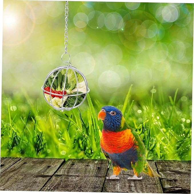 GALPADA 4pcs Stainless Steel Hanging Chicken Vegetable Feeder Shape Poultry Treat Holder for Hens Parrots and Animals Easy to Install Keeps Food Fresh