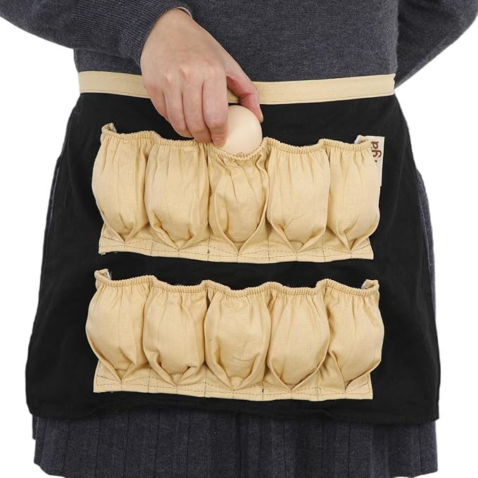Aurya Kids Egg Collecting Apron - Chicken, Hen, Duck, Goose Gathering Holder for Children