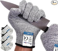 Dowellife Cut Resistant Gloves Food Grade Level 5 Protection, Safety Kitchen Cuts Gloves for Oyster Shucking, Fish Fillet Processing, Mandolin Slicing, Meat Cutting and Wood Carving (X-Large-3 Pairs)