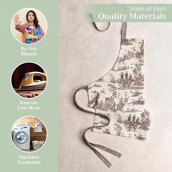 Maison d' Hermine 100% Cotton Apron for women with Pocket Kitchen Chef Apron for Men Cooking Easter Decorations