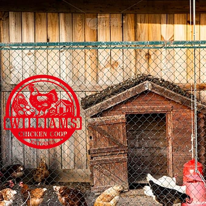 Custom Chicken Coop Sign Metal, Personalized Hen House Farm Sign, Backyard Chicken Decor, Rustic Farmhouse Gift for Chicken Lovers, Farm Gifts