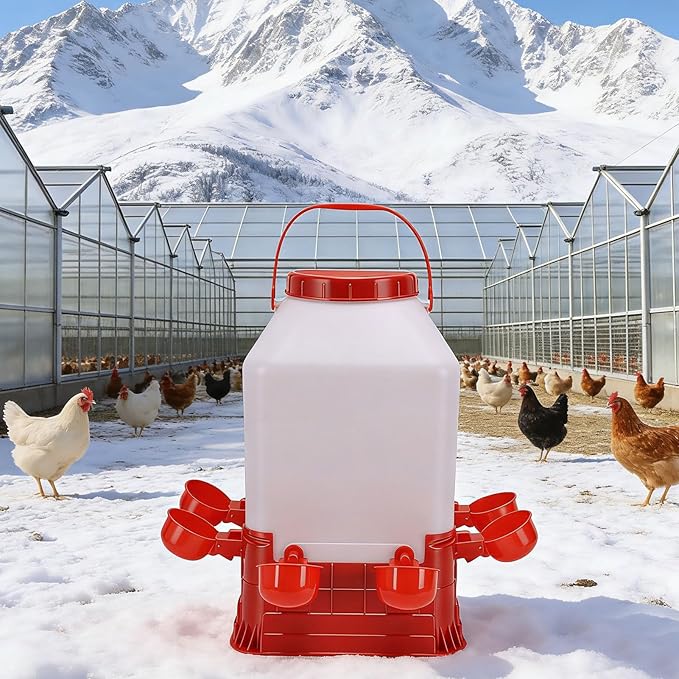 AYNEFY Chick Waterer, 10L Large Capacity Chicken Feeder Poultry Water Fountain Bucket Automatic Brooder Starter Kit Coop Accessories for Baby Chicks Ducks and Quail