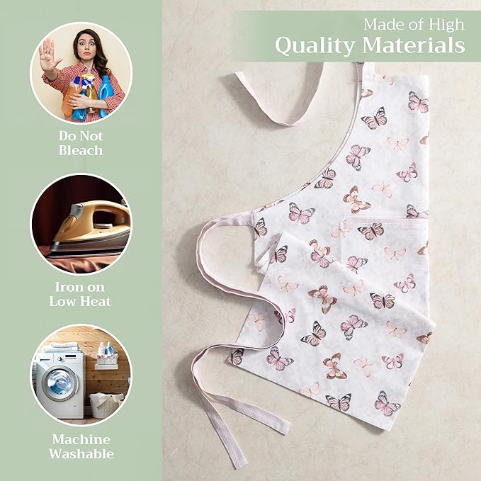 Maison d' Hermine 100% Cotton Apron for women with Pocket Kitchen Chef Apron for Men Cooking Easter Decorations