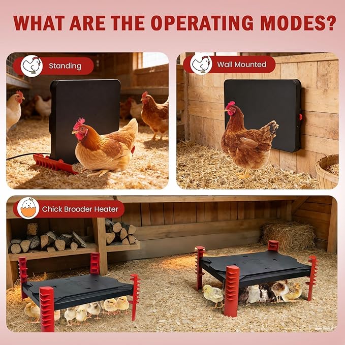 200W Chick Brooder Heater Plate, 2-in-1 Adjustable Radiant Brooder Heater for Chicks & Poultry, Smart Thermostat, 16"x12", Safe & Energy Saving, Ideal for Brooders & Small Chicken Coops