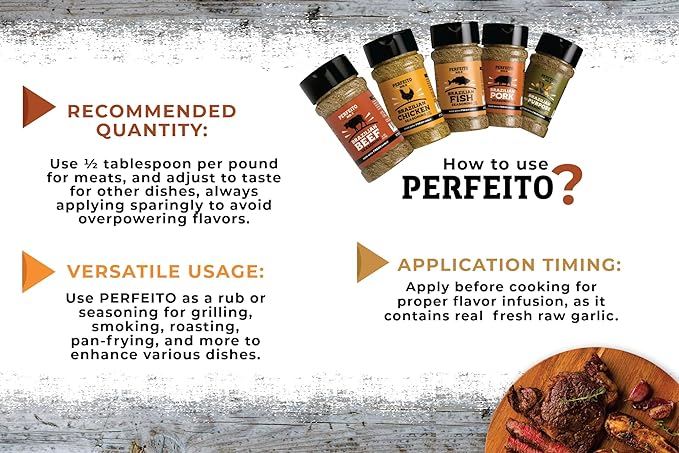 PERFEITO NO.2 Authentic Brazilian Natural Poultry Seasoning - Fresh Garlic, Gluten-Free, Sugar Free, No Preservatives, Premium, Rich Flavor (Recommended for Chicken and Poultry) (Standard Jar)