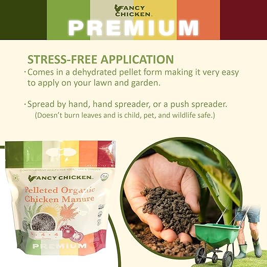Premium Manure – 5lb Pelleted Organic Chicken Manure Fertilizer with Natural Performance Enhancers | All-Natural Plant Food Ideal for Vegetables Gardening & Farming USDA