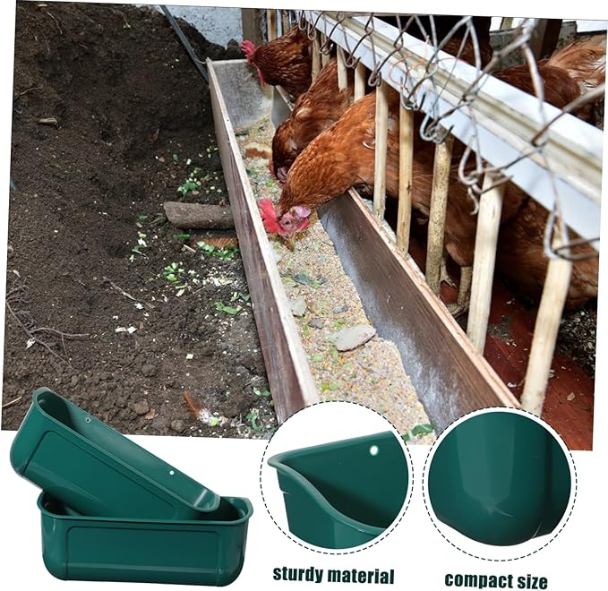 Galvanized Chicken Feeder Large Capacity Poultry Feeder Auto Feed Trough for Birds Feed Trough Bucket