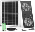 Solar Powered Fan with Battery & Timer, 40W 18000 mAh 3500RPM High-Speed Small Solar Exhaust Fan for Chicken Coop, Greenhouse, Shed, Vent, Doghouses, Windows, Outside Rainproof