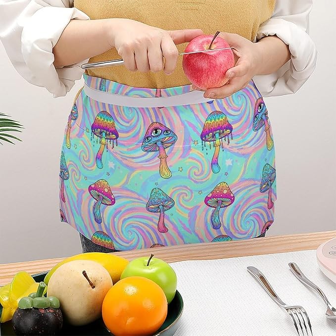 Short 3 Pockets Waist Waiter Waitress Half Apron Waterproof Chef Aprons