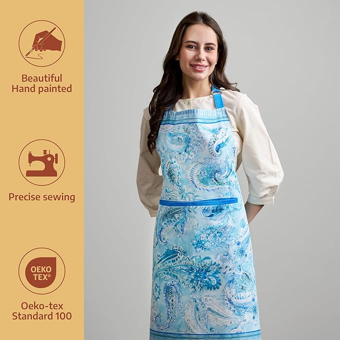 Maison d' Hermine 100% Cotton Apron for women with Pocket Kitchen Chef Apron for Men Cooking Easter Decorations