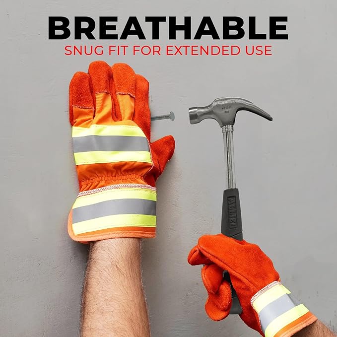 Daniel Smart Men & Women Goatskin Working Glove Lightweight Leather Safety Gloves for construction, gardening outdoor Work