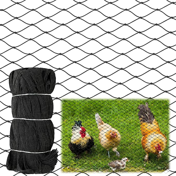 25 x 50 ft Aviary Bird Netting Chicken Netting Commercial Grade Heavy Duty Knotted 2 inch Mesh for Chicken Coops Poultry Blueberries Fruit Trees Net Aviary Gamefowl Garden