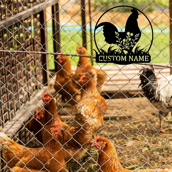 Custom Metal Chicken Coop Sign, Personalized Chicken Name Sign, Custom Metal Chicken Farm Sign, Chicken Signs for Coop Outdoor Hen House