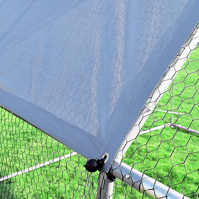 Giantex 12.5ft Large Metal Chicken Coop, Walk-in Chicken Coops Hen Run House Shade Cage with Waterproof and Sun Protection Cover for Outdoor Backyard Farm Use Poultry Cage (12.5 x 9.2 ft, Flat)