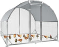 Large Metal Chicken Coop Upgrade Tri-Supporting Wire Mesh Chicken Run,Chicken Pen with Water-Resident and Anti-UV Cover,Duck Rabbit House Outdoor(9'W x 6.5'L x 6.5'H)