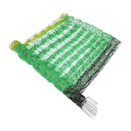 Electric Fence Netting, 19.7 * 49.6in Net Fencing Kit Portable Movable Livestock Nets Mesh for Sheep Goats Deer Hogs Dogs Lambs (10 Stakes)