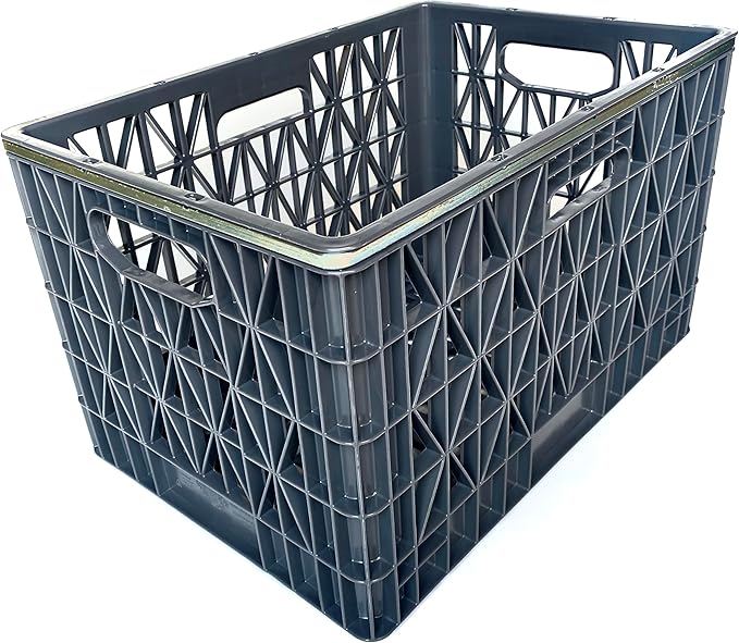 19" x 13" x 11.5" Heavy Duty Steel-Banded Milk Crate