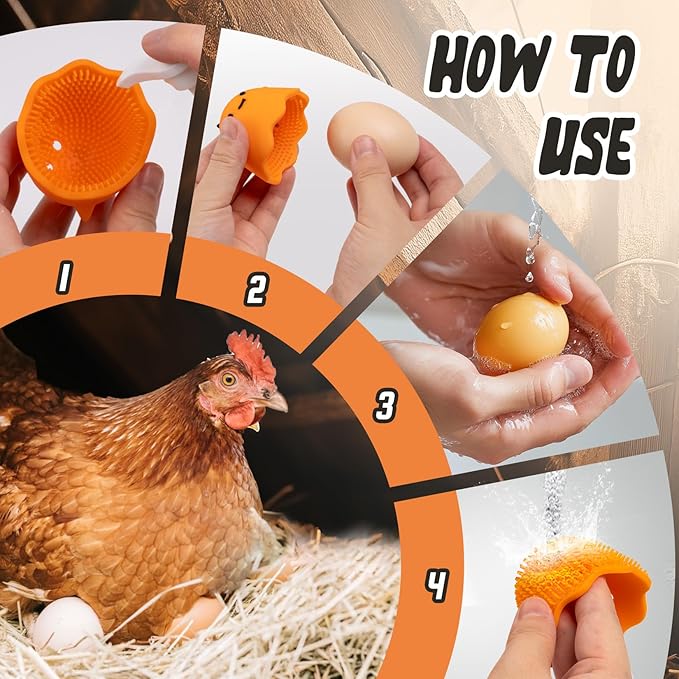 Silicone Egg Brush Cleaner, Egg Washer for Fresh Eggs, Egg Washing Scrubber Cleaning Tool