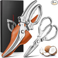 Emojoy 2-Piece Kitchen Scissors Set with Poultry Shears, Japanese Stainless Steel Kitchen Shear, All Purpose Scissor for Food, Chicken Bones
