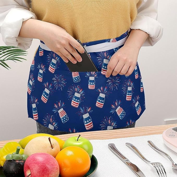 Unisex Half Waiter Waist Short Apron Waterproof Chef Works Waitress Aprons