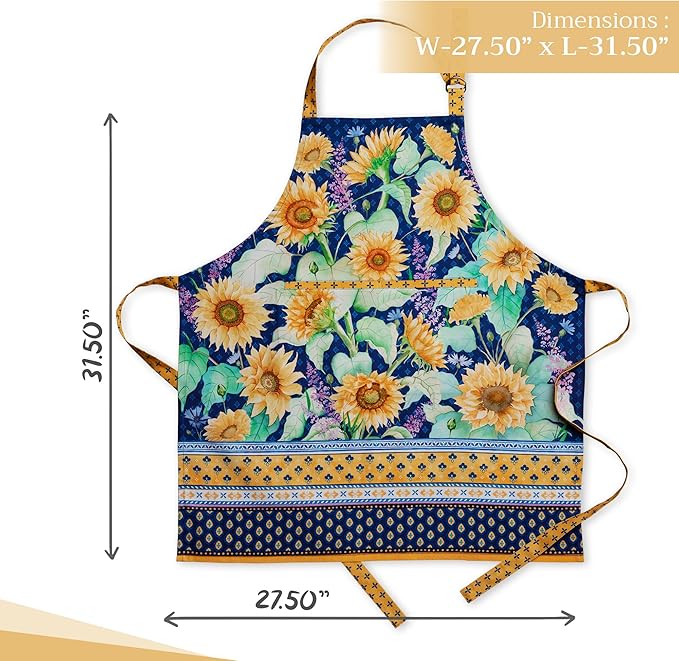 Maison d' Hermine 100% Cotton Apron for women with Pocket Kitchen Chef Apron for Men Cooking Easter Decorations