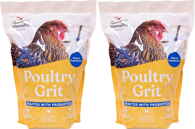 Manna Pro Poultry Grit with Probiotics | Insoluble Crushed Granite | 5 LB (Packaging May Vary) (Pack of 2)