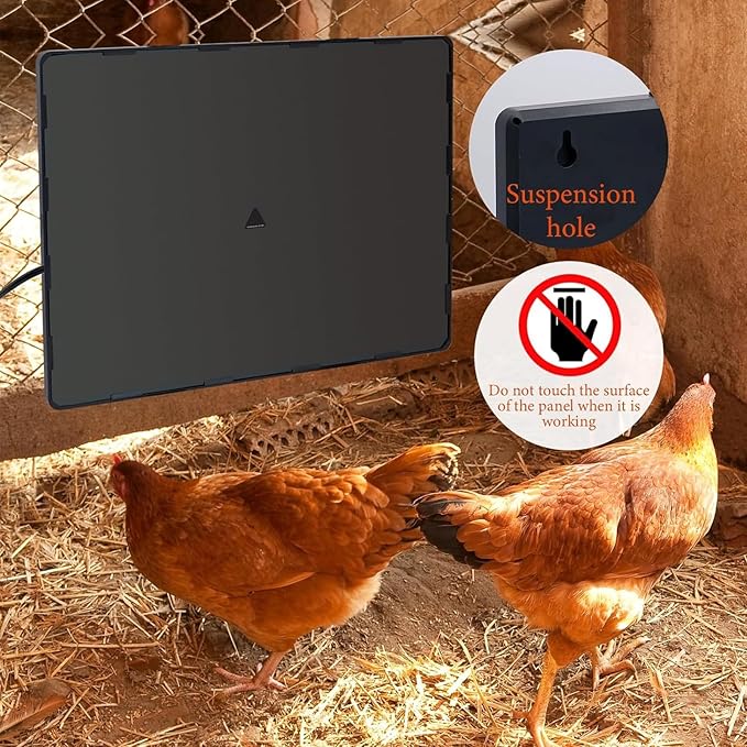 PINNKL Chicken Coop Heater, Chicken Coop Heater for Winter, 160W Radiant Heat Panel Energy Efficient Safe Design Warmer for Chicken Coop Chick Kitten Puppy Pets