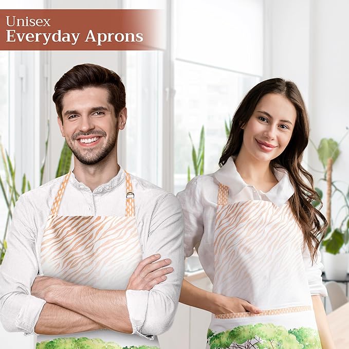 Maison d' Hermine 100% Cotton Apron for women with Pocket Kitchen Chef Apron for Men Cooking Easter Decorations