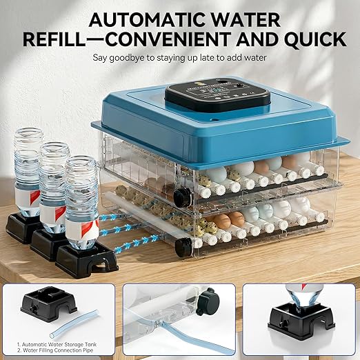 Incubators for Hatching Eggs, 136 Eggs Incubator Digital Poultry Hatcher with Auto Egg Turning, Temp & Humidity Display, 5 Modes, Day Counter & Egg Candler for Chicken/Duck/Goose/Quail