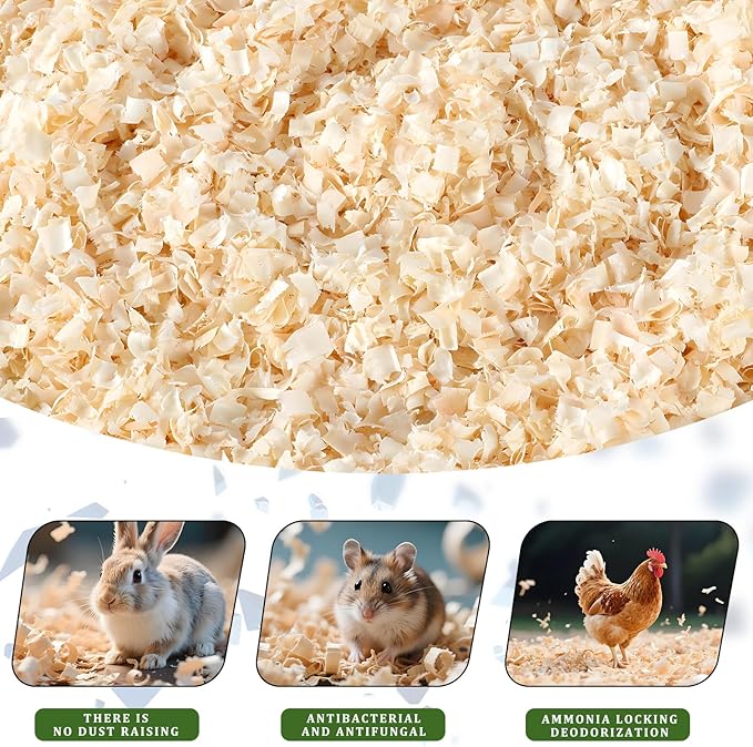 Pine Shavings, Wood Shavings, Chicken Coop, Small Animal Bedding, Chicken Coop Bedding, Odor Control for Pet Guinea Pigs, Rabbits, Hamsters, Gerbils, and Chinchillas (2 LB)