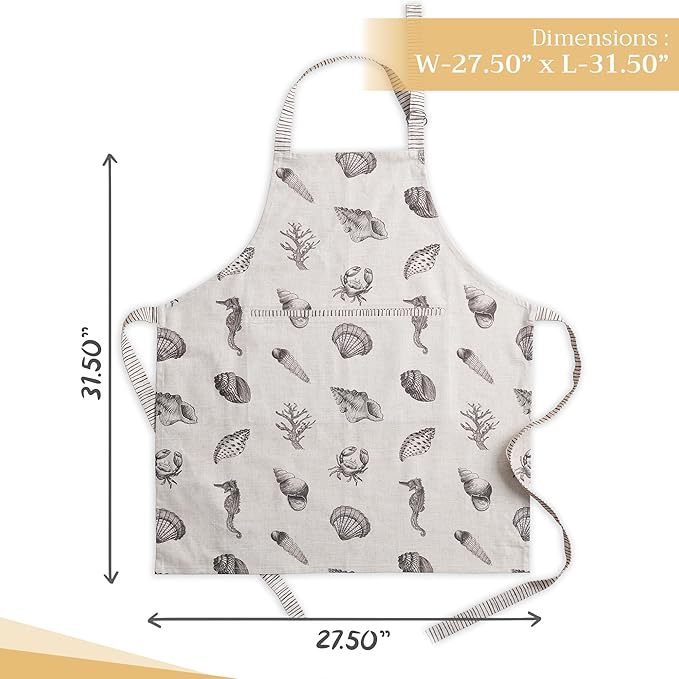 Maison d' Hermine 100% Cotton Apron for women with Pocket Kitchen Chef Apron for Men Cooking Easter Decorations