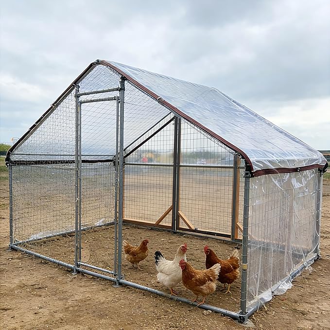Heavy-Duty Clear Tarp for Chicken Coop 5x28 FT All-Weather Waterproof PVC Cover with Metal Grommets for Chicken Run, Greenhouses, Patios, Farm Sheds & Outdoor Projects