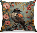 Vintage Floral Spring Bird Pillow Covers 18x18, Bird Decor for Home, Vintage Nature Cottagecore Floral Botanical Birds Throw Pillow Covers for Home Living Room Bedroom