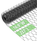 Chicken Wire 16.9 in x 237 in Poultry Wire Netting Hexagonal Galvanized Mesh Garden Fence Barrier for Pet Rabbit Chicken Fencing(PVC-Coated)