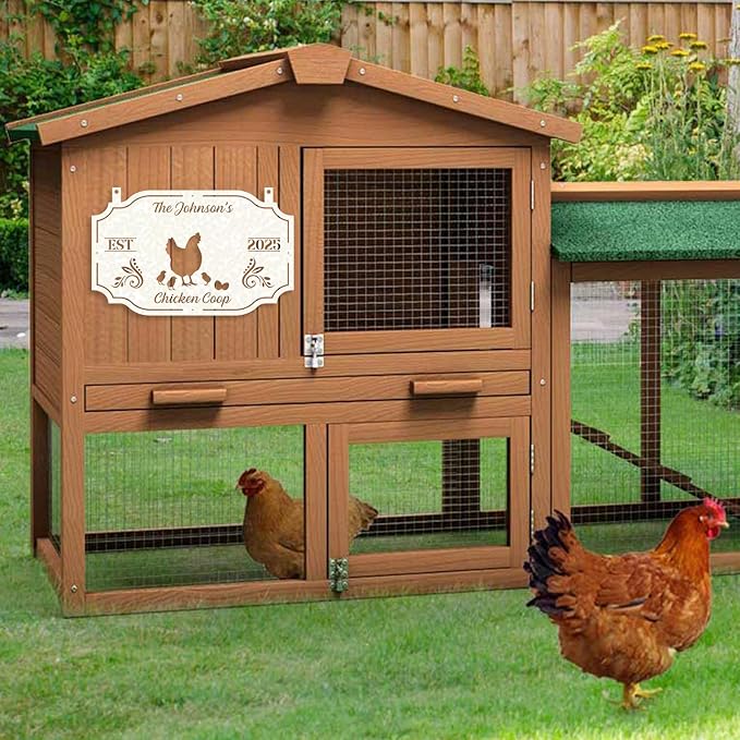 Personalized Chicken Coop Signs, Metal Funny Farm Decor, Chicken Coop Accessories, Metal Outdoor Wall Art, Custom Hen House Sign, Rustic Farmhouse Wall Decor for Farm Yard Garden Color02