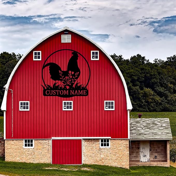 Custom Metal Chicken Coop Sign, Personalized Chicken Name Sign, Custom Metal Chicken Farm Sign, Chicken Signs for Coop Outdoor Hen House