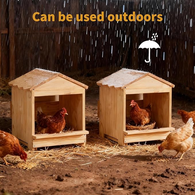 Wooden Chicken Nesting Box 3 Portable Chicken Coop with Detachable Ramp, Indoor/Outdoor Hen House for Egg Laying - Can be Wall-Mounted or Ground Use, Easy Clean Poultry Supplies for Backyard Farm