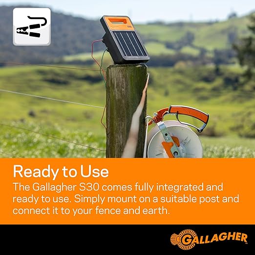 Gallagher 35" x 164' Turbo Sheep and Goat Netting Bundle with S30 Lithium Solar Energizer All-in-One Electric Fence Kit