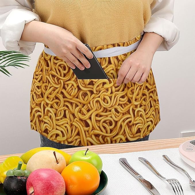 Unisex Half Waiter Waist Short Apron Waterproof Chef Works Waitress Aprons