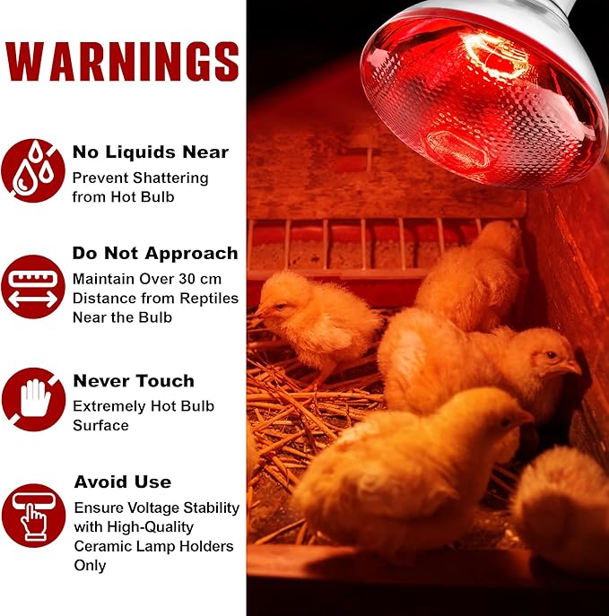 Heat Lamp for Chickens,150W Red Heat Lamp Infrared Light Bulb for Chicks,Chicken Coop