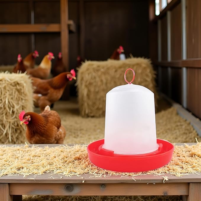 1Pc Baby Chick Feeder and Waterer 0.35Lbs/5.4Oz Chicken Poultry Feeding Equipment Kit Chick Waterer and Feeder No Drown Small No Waste Proof Poultry Feeders Bucket