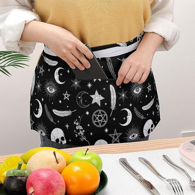 Unisex Half Waiter Waist Short Apron Waterproof Chef Works Waitress Aprons