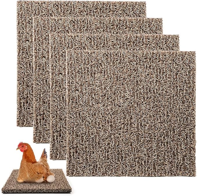 4 Pack Nesting Pads for Chicken Coop, 12"x12" Chicken Nesting Box Pads for Laying Eggs, Washable Nest Box Pads for Chicken Hen Small Pets on Garden Lawn Indoor Outdoor (Brown)