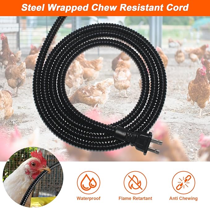 Chicken Water Heater, 13'' Heated Base for Metal Plastic Poultry Founts Waterer 3-5 Gallons, Poultry Water Heater Base for Chicken Turkey Goose Duck Pigeon Drinker in Winter Grey