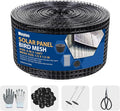 6in x 120ft Solar Panel Bird Mesh Black PVC Coated Steel Solar Panel Bird Guard Proofing| 80 Fastener Clips Prevents Birds, Pigeons, and Critter Guard from Getting Under The Solar Panels