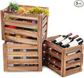 Ripeng 3 Pack Wooden Large Crates Storage Crate Decorative Wood Crates Wooden Storage Container with Handles for Display Decor 15.75 x 11.8 x 10.24 inches
